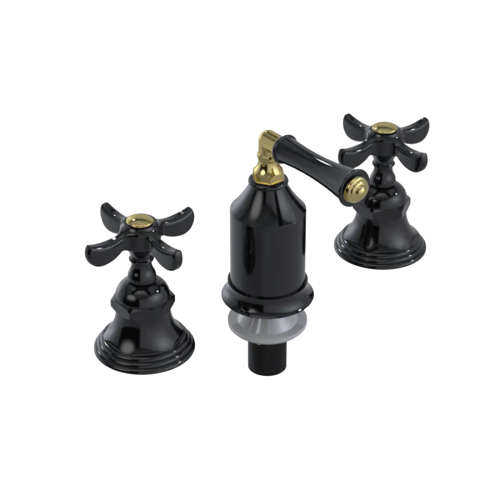 Rubinet Bidet Fitting with Spray, Diverter, and Vacum Breaker (Less Drain) Black