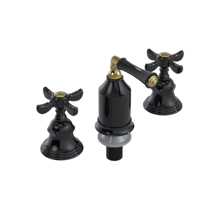Rubinet Bidet Fitting with Spray, Diverter, and Vacum Breaker (Less Drain) Black