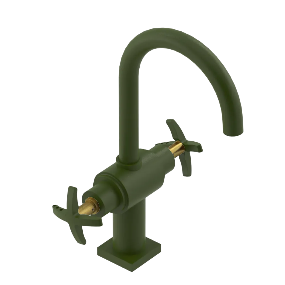 Rubinet Single Hole Dual Handle Lav. Set. (less drain) Green Envy