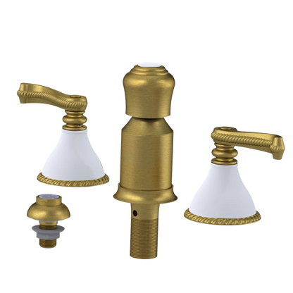 Rubinet Bidet Fitting with Spray, Diverter, and Vacum Breaker (Less Drain) Antique Brass Matt