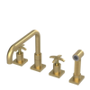 Rubinet Widespread Kitchen Set with Genesis Spout with Hand Spray Satin Gold