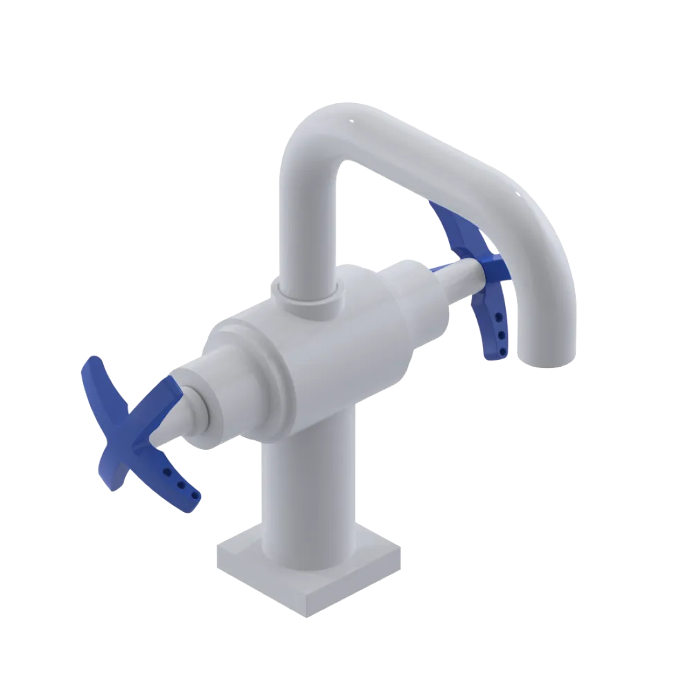 Rubinet Single Hole Dual Handle Lav. Set. with Genesis spout (less drain) White