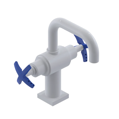 Rubinet Single Hole Dual Handle Lav. Set. with Genesis spout (less drain) White