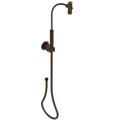 Rubinet Hand Held Shower Bidet with Extended Reach & Dual Function Spray Including Wall Bracket with Supply & Hose (Round) Tuscan Brass