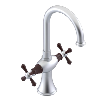 Rubinet Single Hole Dual Handle Lav. Set. (less drain) Satin Chrome
