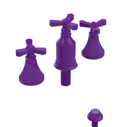 Rubinet Bidet Fitting with Spray, Diverter, and Vacum Breaker (Less Drain) Purple Haze