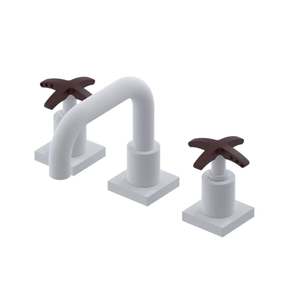 Rubinet Widespread Lav. Set. with Genesis spout (less drain) Matt White