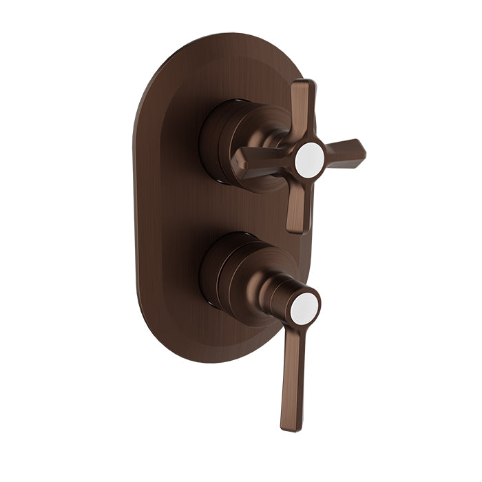 Baril Complete pressure balanced shower control valve with 3-way diverter (shared port)