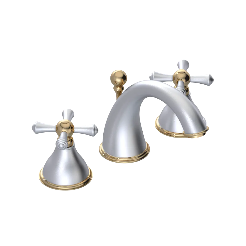 Rubinet Widespread Lav. Set. (less drain) Satin Chrome