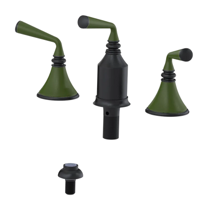 Rubinet Bidet Fitting with Spray, Diverter, and Vacum Breaker (Less Drain) Matt Black