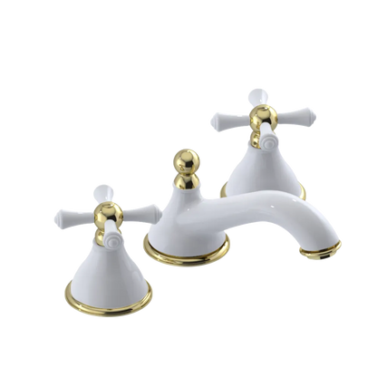Rubinet Widespread Lav. Set. (less drain) White