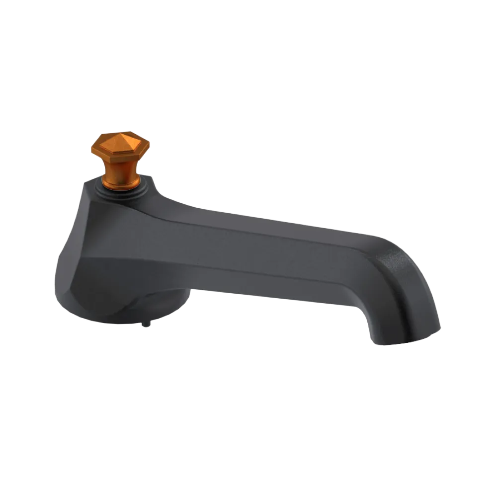 Rubinet Tub Filler Spout Deck Mount Matt Black
