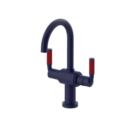 Rubinet Single Hole Dual Handle Lav. Set. (less drain) Midnight Blue