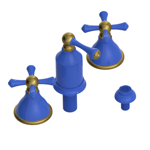 Rubinet Bidet Fitting with Spray, Diverter, and Vacum Breaker (Less Drain) Blu Jean