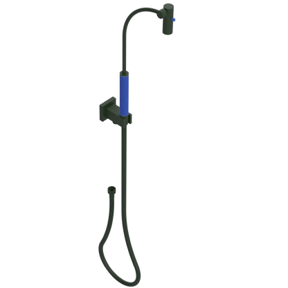 Rubinet Hand Held Shower Bidet with Extended Reach & Dual Function Spray Including Wall Bracket with Supply & Hose (Square) Green Envy