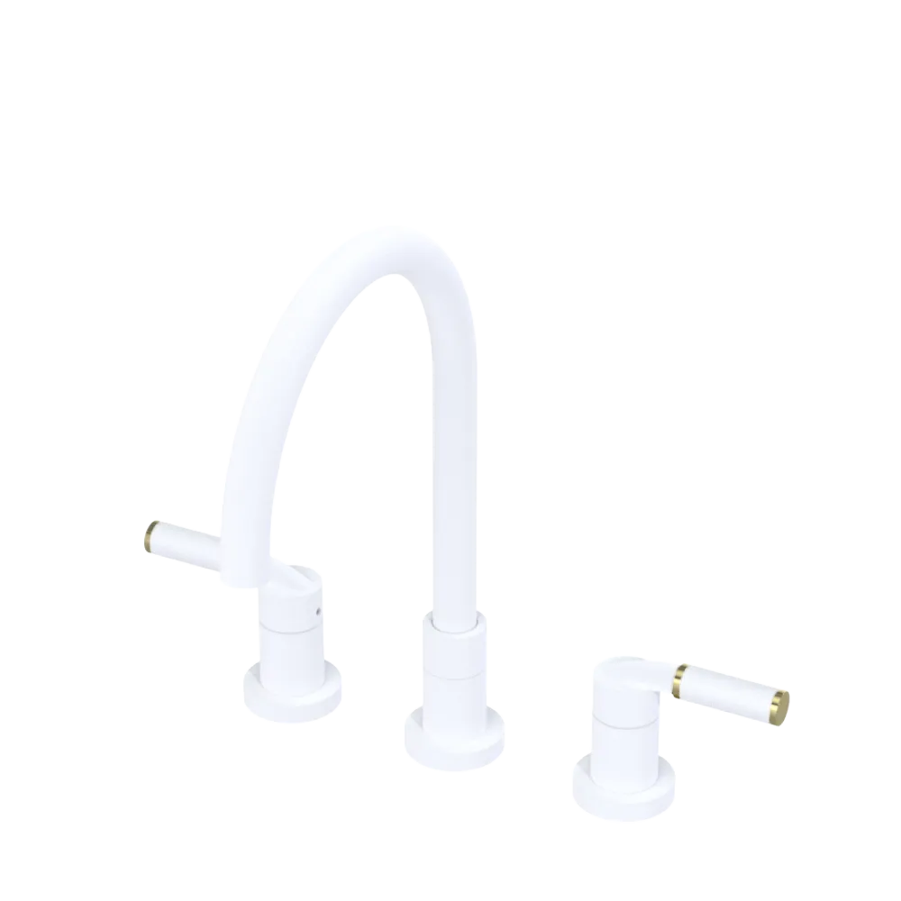 Rubinet Widespread Kitchen Set Matt White