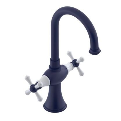 Rubinet Single Hole Dual Handle Lav. Set. (less drain) Midnight Blue