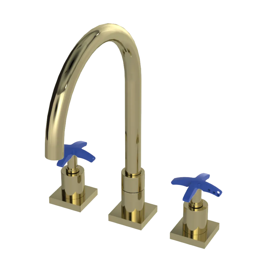Rubinet Widespread Kitchen Set Gold