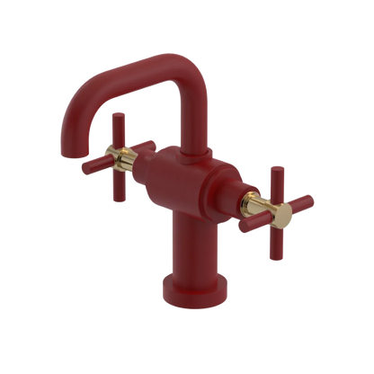 Rubinet Single Hole Dual Handle Lav. Set. (less drain) Maroon