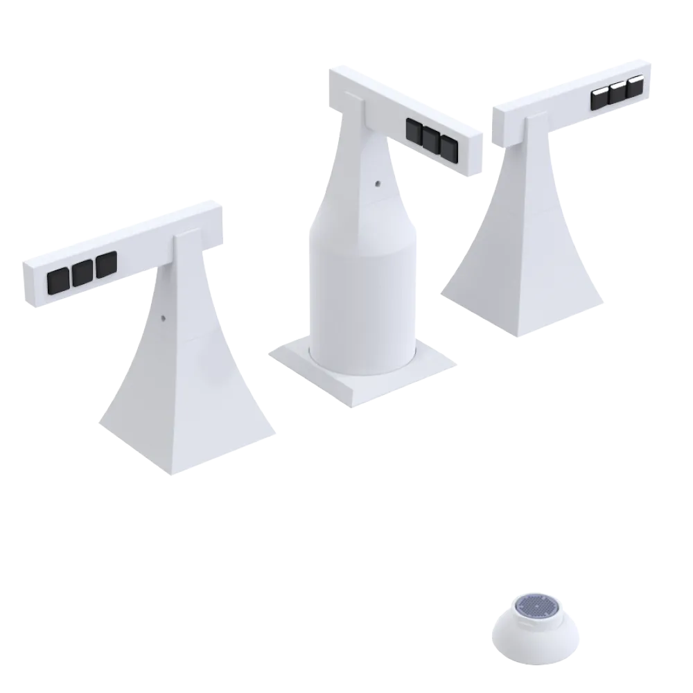 Rubinet Bidet Fitting with Spray, Diverter, and Vacum Breaker (Less Drain) Matt White