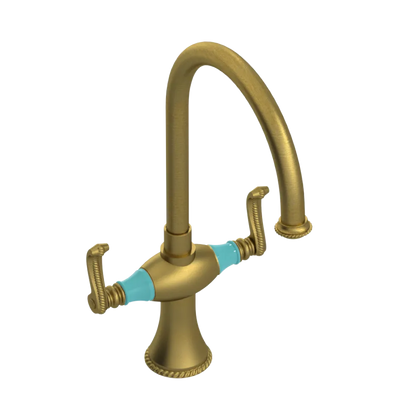 Rubinet Two Handle Single Hole Kitchen Set Antique Brass Matt