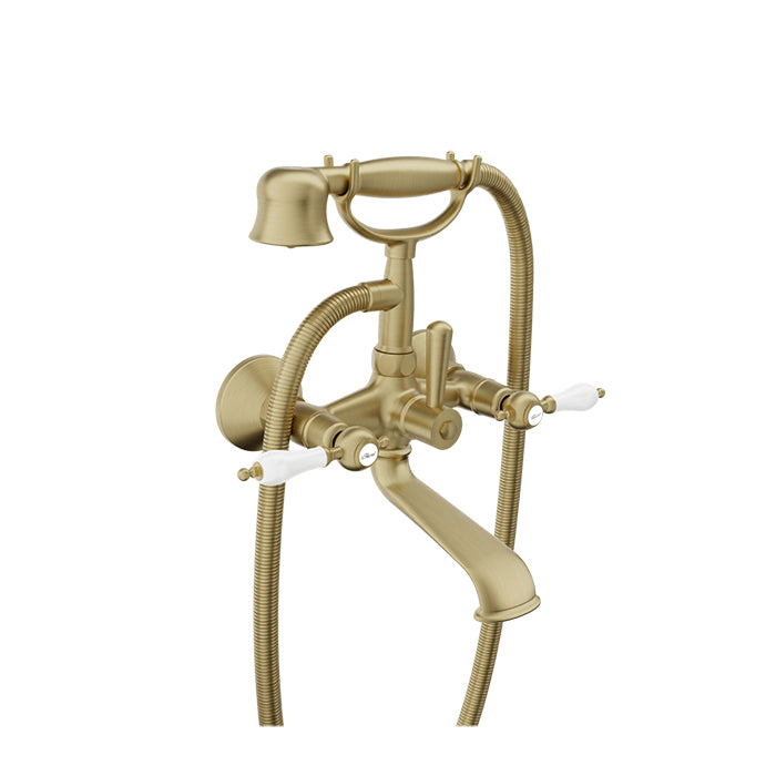 Baril Wall-mounted tub faucet with hand shower