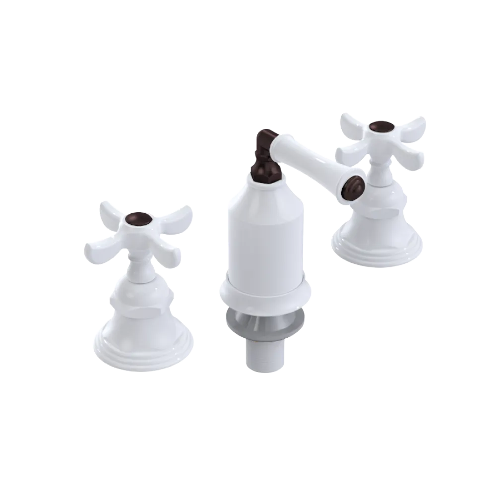 Rubinet Bidet Fitting with Spray, Diverter, and Vacum Breaker (Less Drain) White