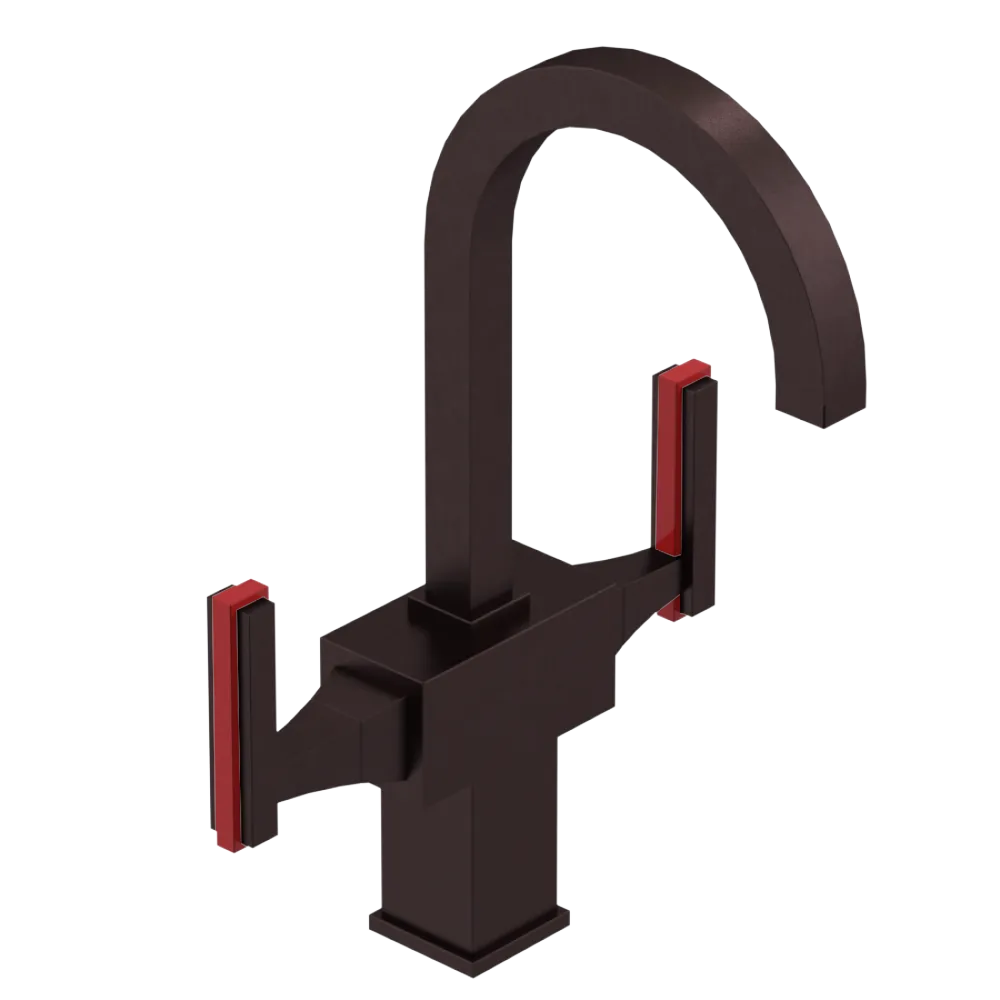 Rubinet Single Hole Dual Handle Lav. Set. (less drain) Oil Rubbed Bronze