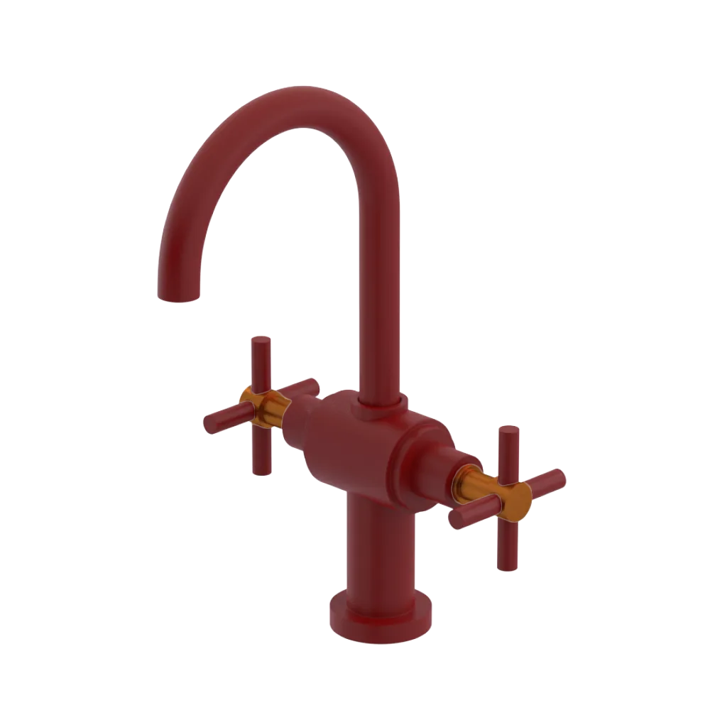 Rubinet Single Hole Dual Handle Lav. Set with LaSalle Spout (less drain) Maroon