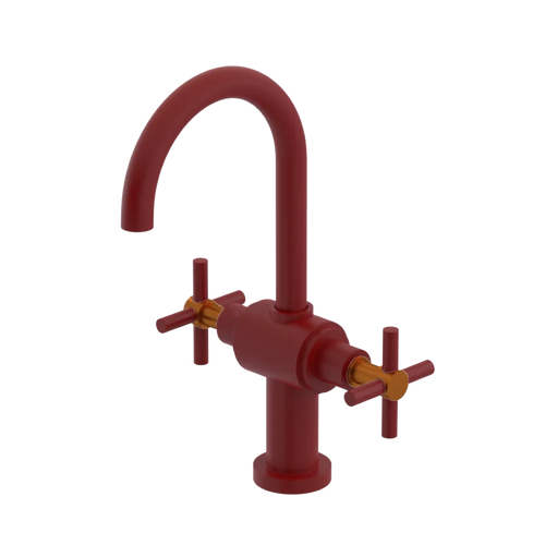 Rubinet Single Hole Dual Handle Lav. Set with LaSalle Spout (less drain) Maroon