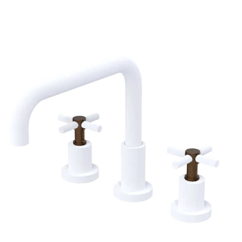 Rubinet Widespread Kitchen Set Matt White