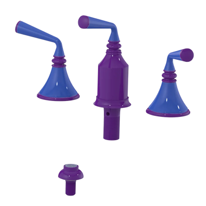 Rubinet Bidet Fitting with Spray, Diverter, and Vacum Breaker (Less Drain) Purple Haze