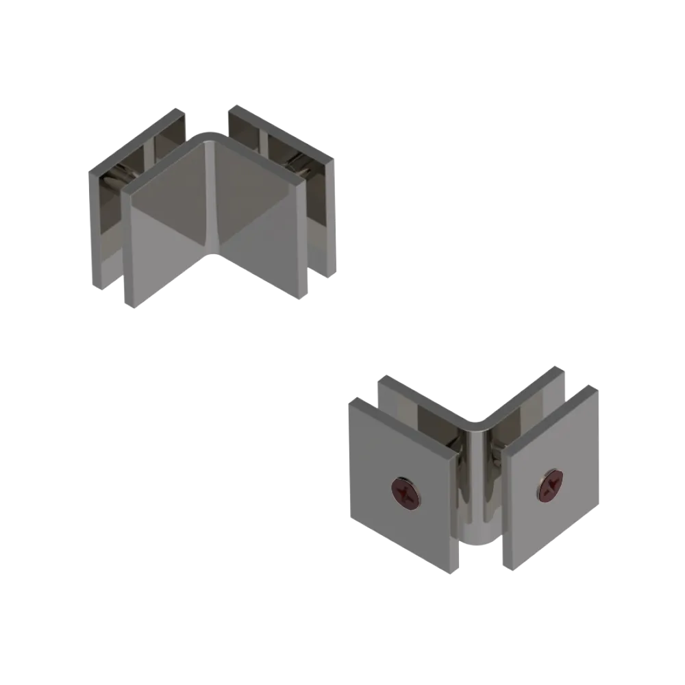 Rubinet 90 Glass to Glass Open Face Polished Nickel