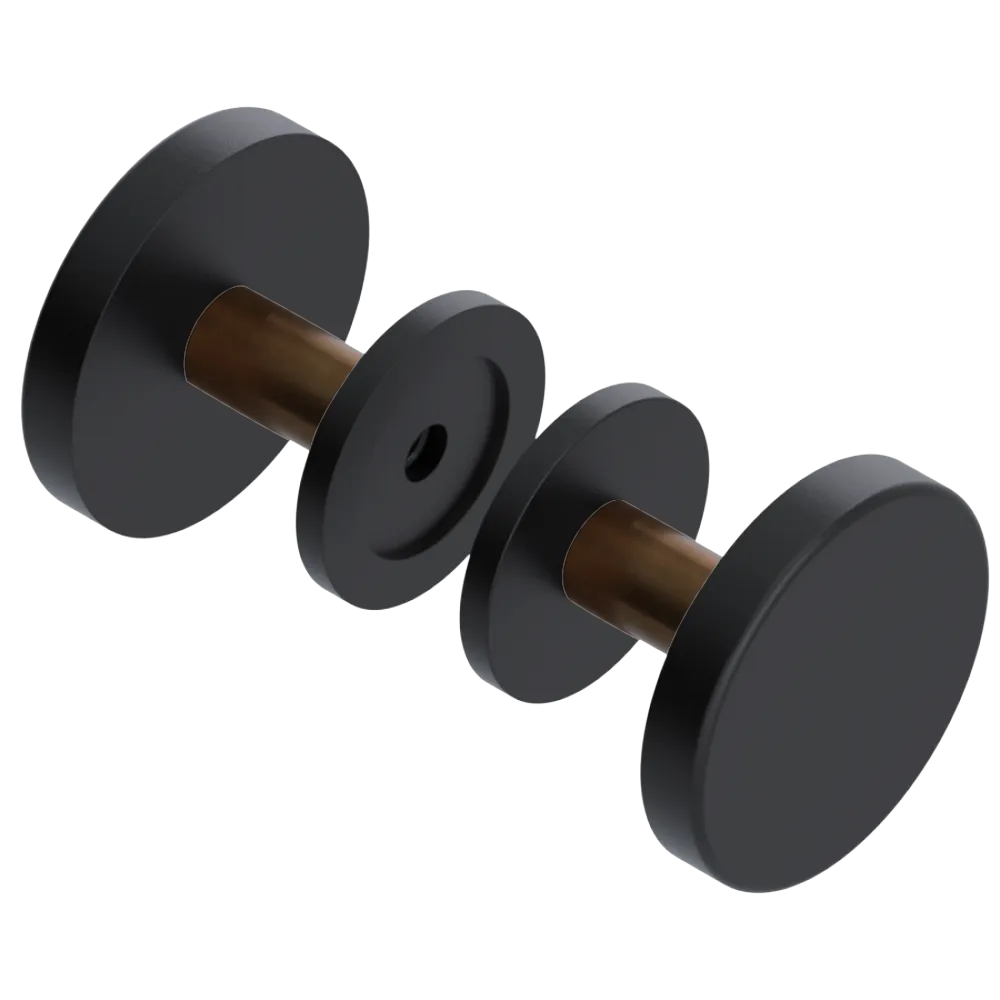 Rubinet Shower Door Knob (set) Matt Black
