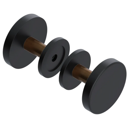 Rubinet Shower Door Knob (set) Matt Black