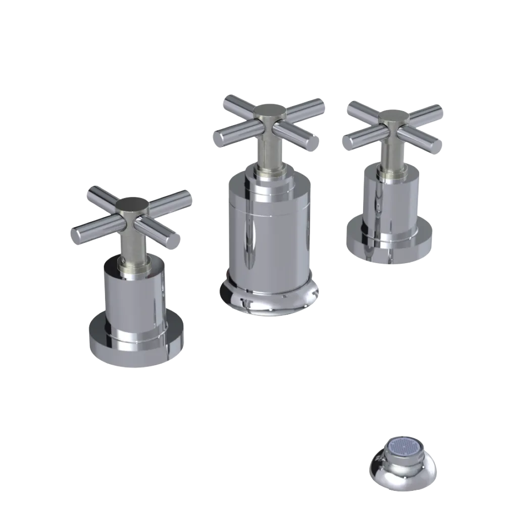 Rubinet Bidet Fitting with Spray, Diverter, and Vacuum Breaker (less drain) Chrome