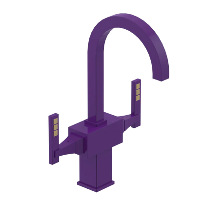 Rubinet Single Hole Dual Handle Lav. Set. (less drain) Purple Haze