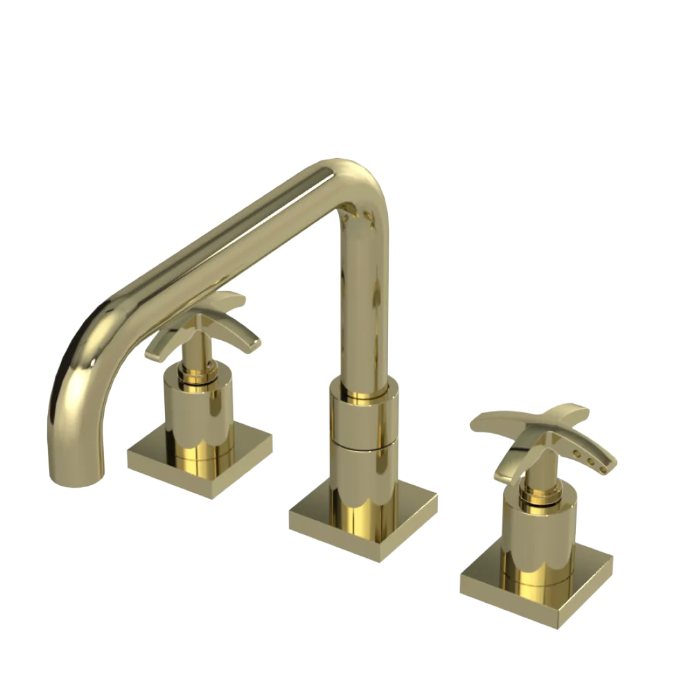 Rubinet Widespread Kitchen Set with Genesis Spout Gold