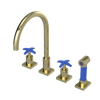 Rubinet Widespread Kitchen Set with Hand Spray Gold