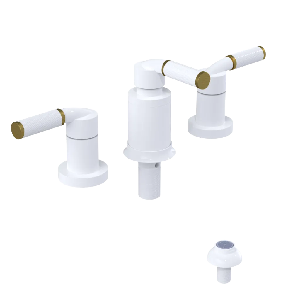 Rubinet Bidet Fitting with Spray, Diverter, and Vacum Breaker (Less Drain) White