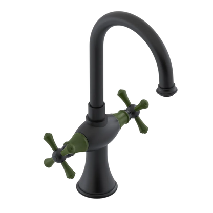 Rubinet Single Hole Dual Handle Lav. Set. (less drain) Matt Black