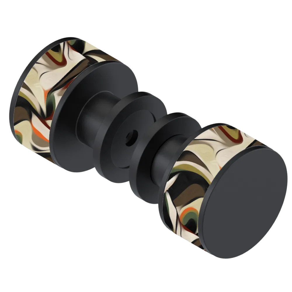 Rubinet Shower Door Knob (set) Matt Black