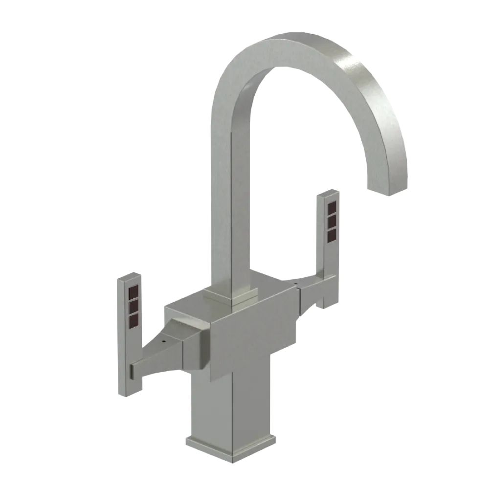 Rubinet Single Hole Dual Handle Lav. Set. (less drain) Satin Nickel