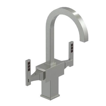 Rubinet Single Hole Dual Handle Lav. Set. (less drain) Satin Nickel