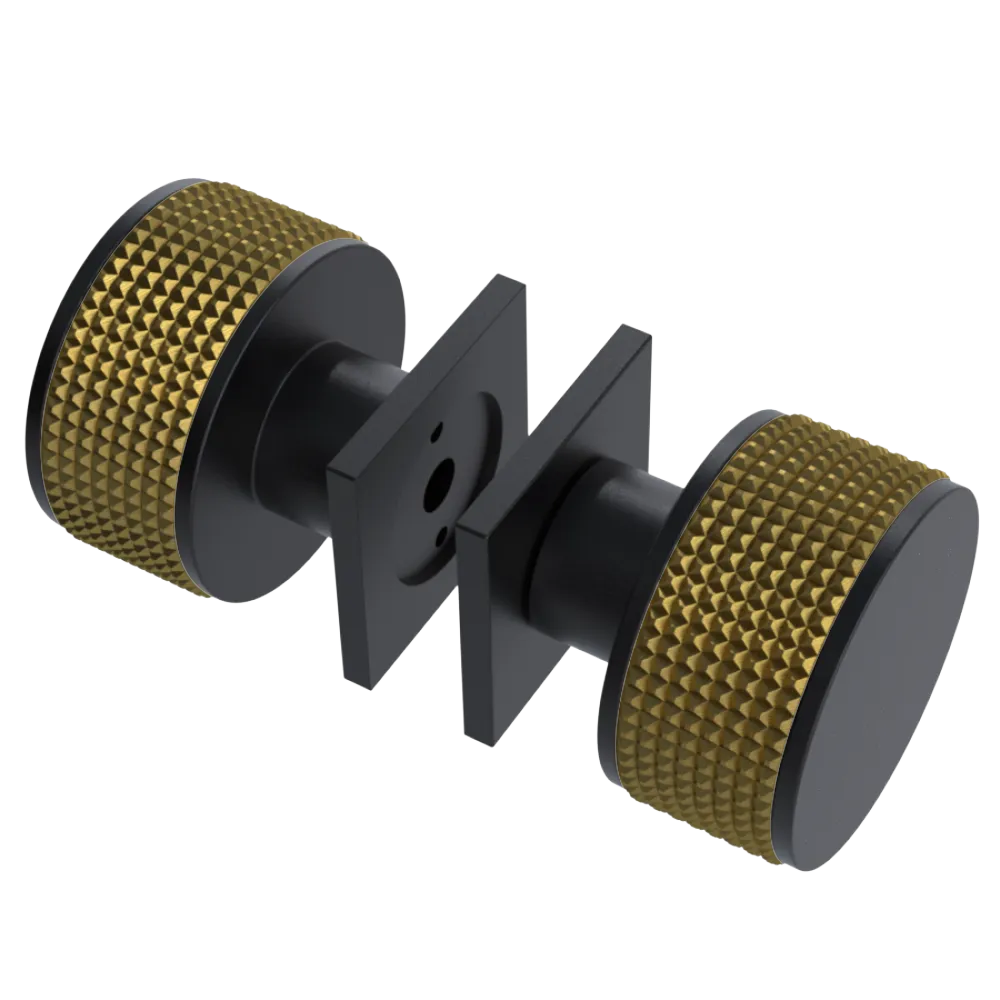 Rubinet Shower Door Knob (set) Matt Black