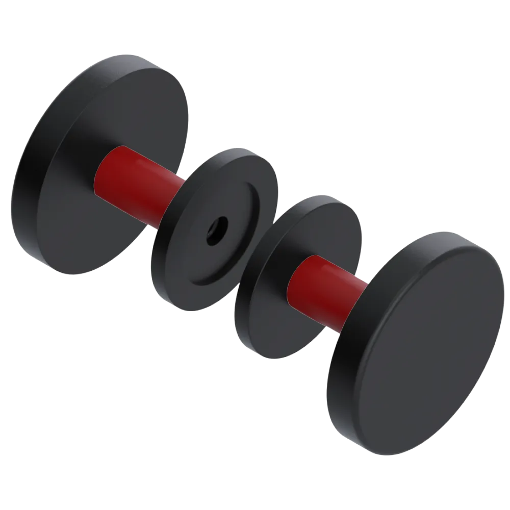 Rubinet Shower Door Knob (set) Matt Black