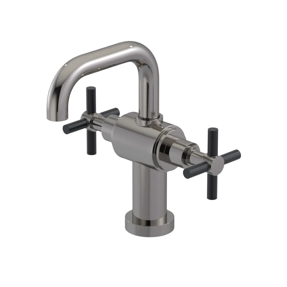 Rubinet Single Hole Dual Handle Lav. Set. (less drain) Polished Nickel