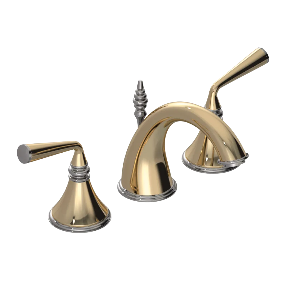 Rubinet Widespread Lav. Set. (less drain) Gold