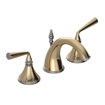 Rubinet Widespread Lav. Set. (less drain) Gold