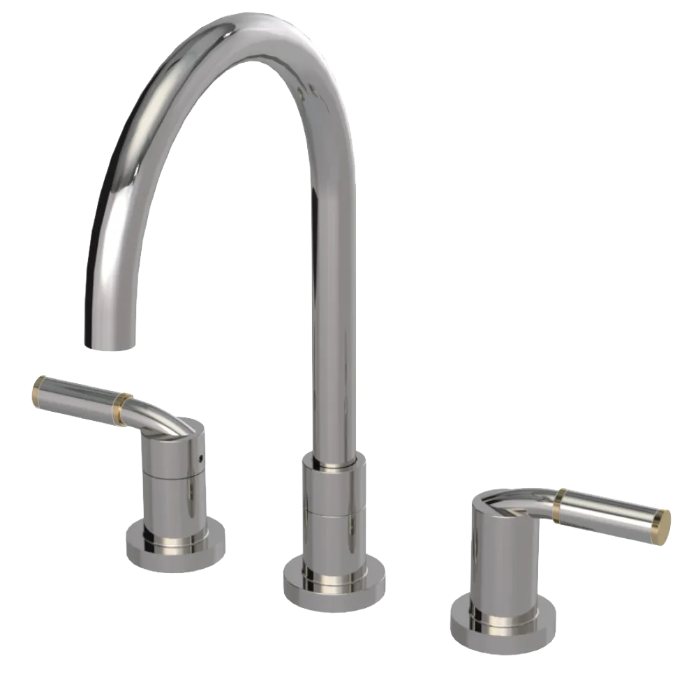 Rubinet Widespread Kitchen Set Polished Nickel